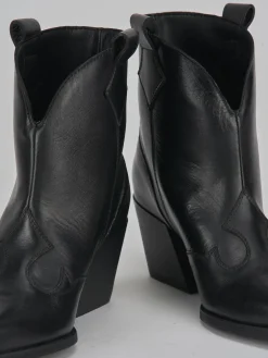 Stivaletti tacco 8cm pelle nero