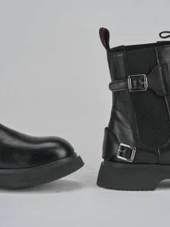 Stivaletti tacco 2cm pelle nero