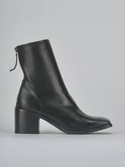 Stivaletti tacco 6cm pelle nero