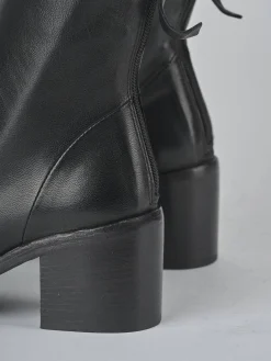 Stivaletti tacco 6cm pelle nero