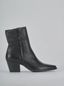 Stivaletti tacco 6cm pelle nero