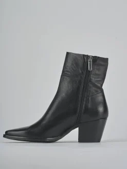 Stivaletti tacco 6cm pelle nero