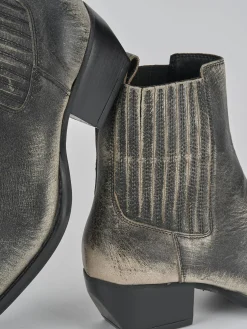 Stivaletti tacco 3cm pelle grigio