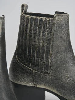 Stivaletti tacco 3cm pelle grigio