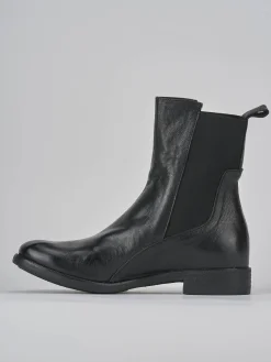 Stivaletti tacco 1cm pelle nero