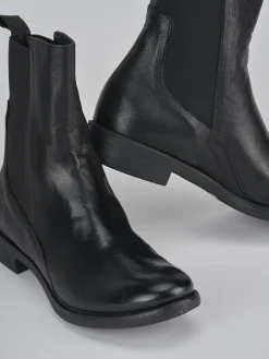 Stivaletti tacco 1cm pelle nero