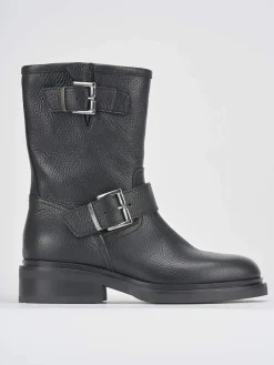 Stivaletti tacco 2cm pelle nero