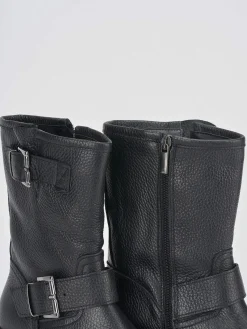 Stivaletti tacco 2cm pelle nero