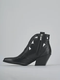 Stivaletti tacco 6cm pelle nero