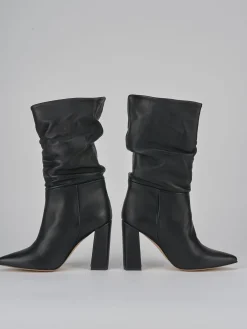 Stivaletti tacco 9cm pelle nero