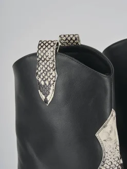 Stivaletti tacco 8cm pelle nero