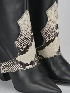 Stivaletti tacco 8cm pelle nero