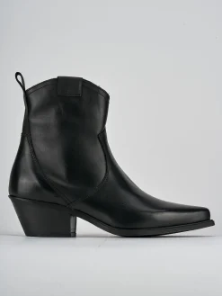 Stivaletti tacco 6cm pelle nero