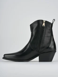 Stivaletti tacco 6cm pelle nero