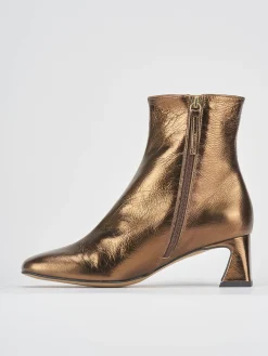 Stivaletti tacco 5cm pelle bronzo
