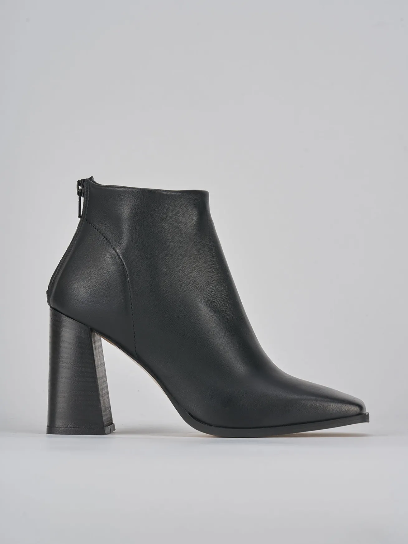 Stivaletti tacco 10cm pelle nero