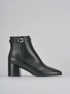 Stivaletti tacco 6cm pelle nero