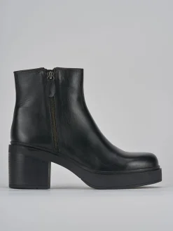 Stivaletti tacco 6cm pelle nero