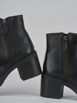 Stivaletti tacco 6cm pelle nero