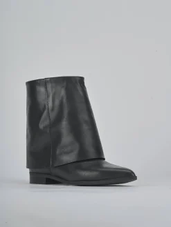 Stivaletti tacco 1cm pelle nero