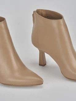 Stivaletti tacco 5cm pelle marrone