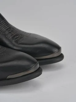 Stivaletti tacco 2cm pelle nero