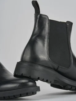 Stivaletti tacco 3cm pelle nero