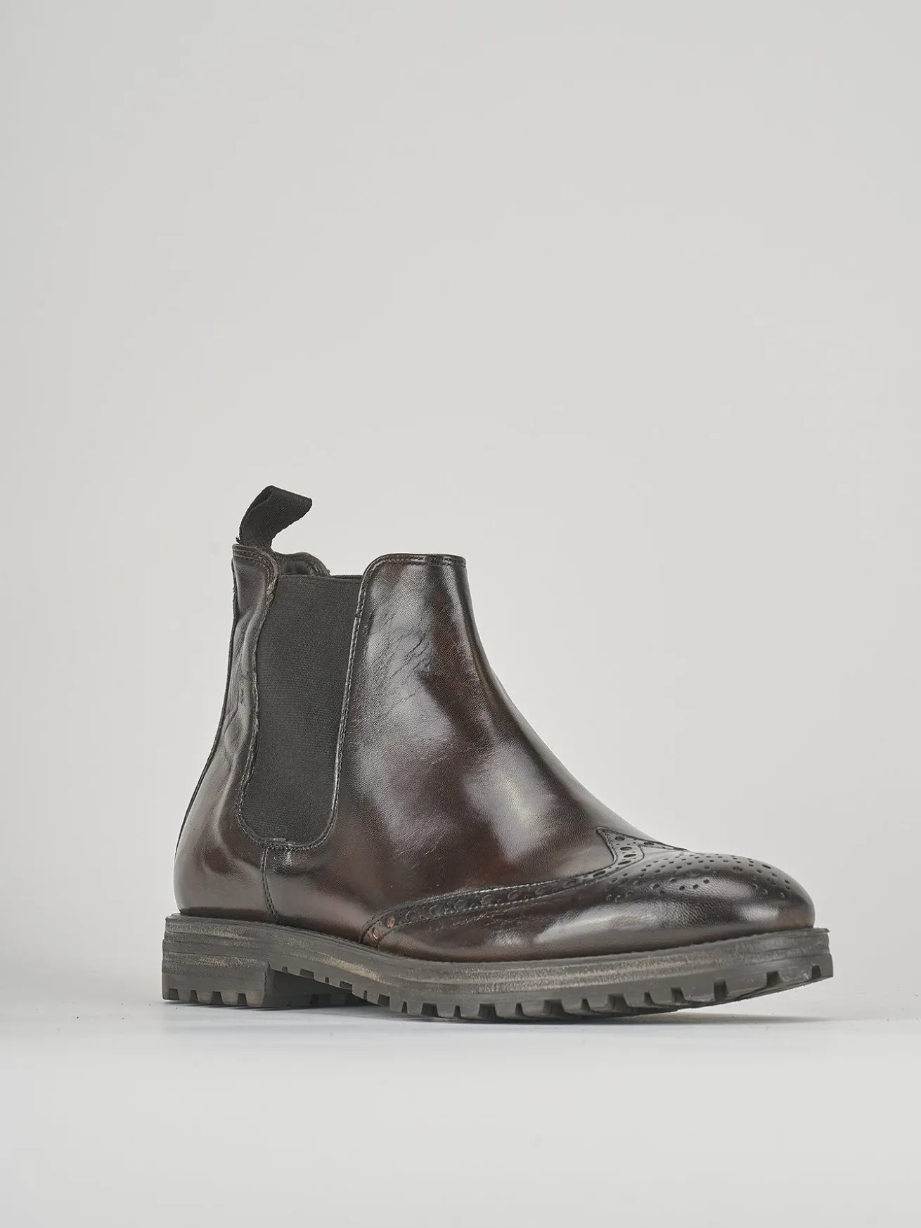 Stivaletti tacco 1cm pelle testa