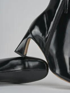 Stivaletti tacco 7cm pelle nero