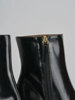 Stivaletti tacco 7cm pelle nero