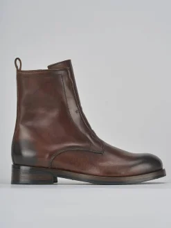 Stivaletti tacco 2cm pelle marrone