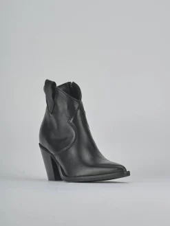 Stivaletti tacco 8cm pelle nero