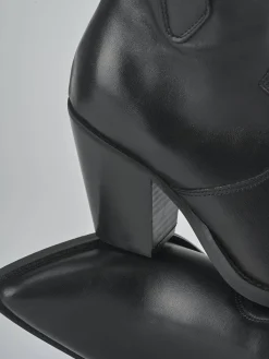 Stivaletti tacco 8cm pelle nero