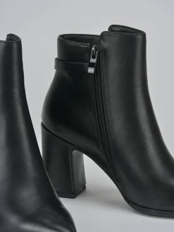 Stivaletti tacco 7cm pelle nero