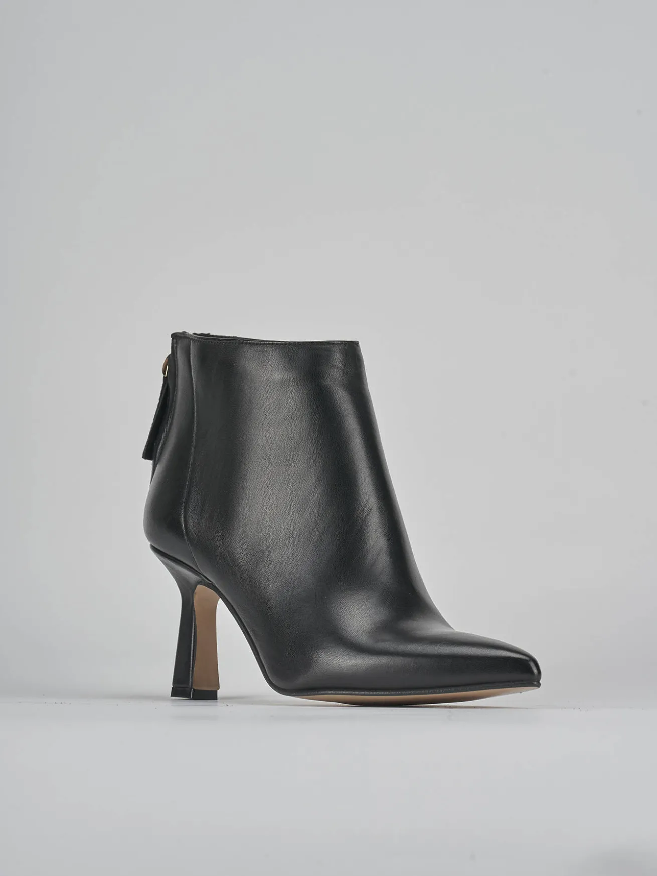 Stivaletti tacco 5cm pelle nero