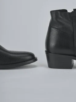 Stivaletti tacco 4cm pelle nero