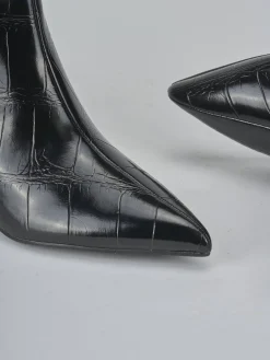 Stivaletti tacco 5cm pelle sostenibile nero