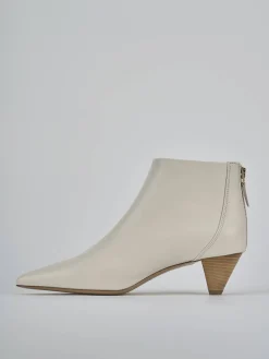 Stivaletti tacco 5cm pelle beige