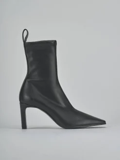 Stivaletti tacco 8cm pelle nero