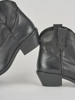 Stivaletti tacco 4cm pelle nero