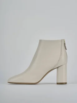 Stivaletti tacco 9cm pelle beige