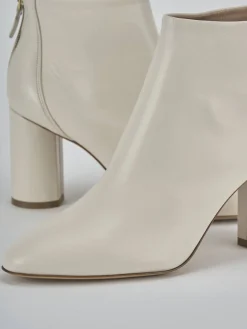 Stivaletti tacco 9cm pelle beige