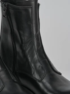 Stivaletti tacco 2cm pelle nero