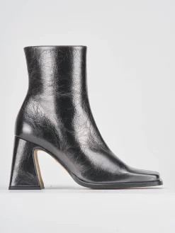 Stivaletti tacco 7cm pelle argento
