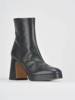 Stivaletti tacco 8cm pelle nero