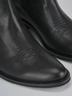 Stivaletti tacco 3cm pelle nero