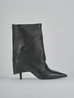 Stivaletti tacco 7cm pelle nero