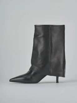 Stivaletti tacco 7cm pelle nero