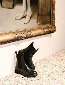 Stivaletti tacco 2cm pelle nero