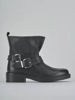 Stivaletti tacco 3cm pelle nero